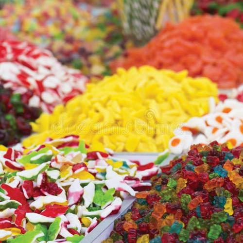 Caramelle gommose e dure sfuse a filiera corta