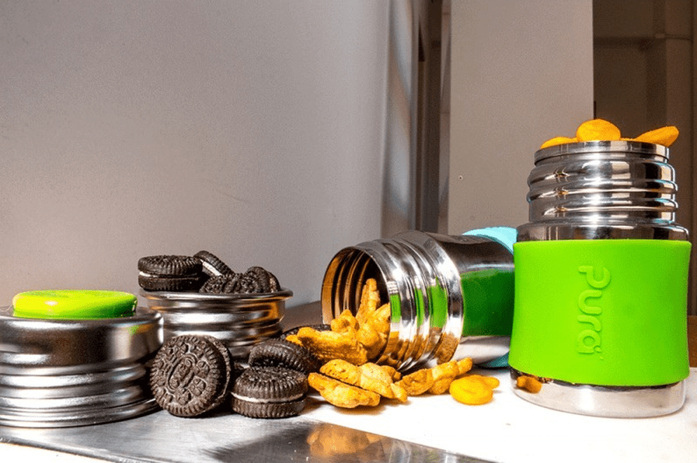 Biberon in Acciaio con Tettarella a Flusso Lento in silicone - Pura