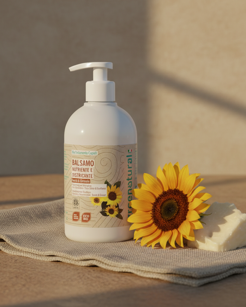 Entwirrender und nährender Conditioner mit Sheabutter und Sonnenblume – Greenatural