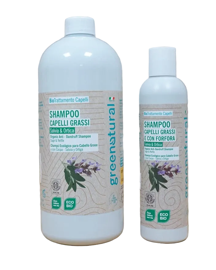 Schampo för fett hår och mjäll Salvia & Brännässla - Greenatural