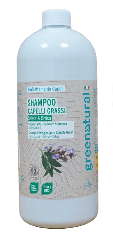 Schampo för fett hår och mjäll Salvia & Brännässla - Greenatural