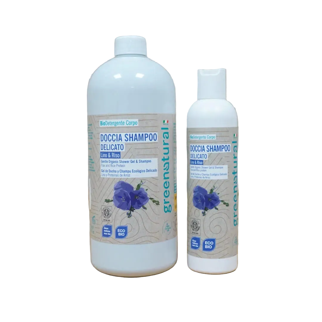 Duschgel & schampo med lin och ris - Greenatural