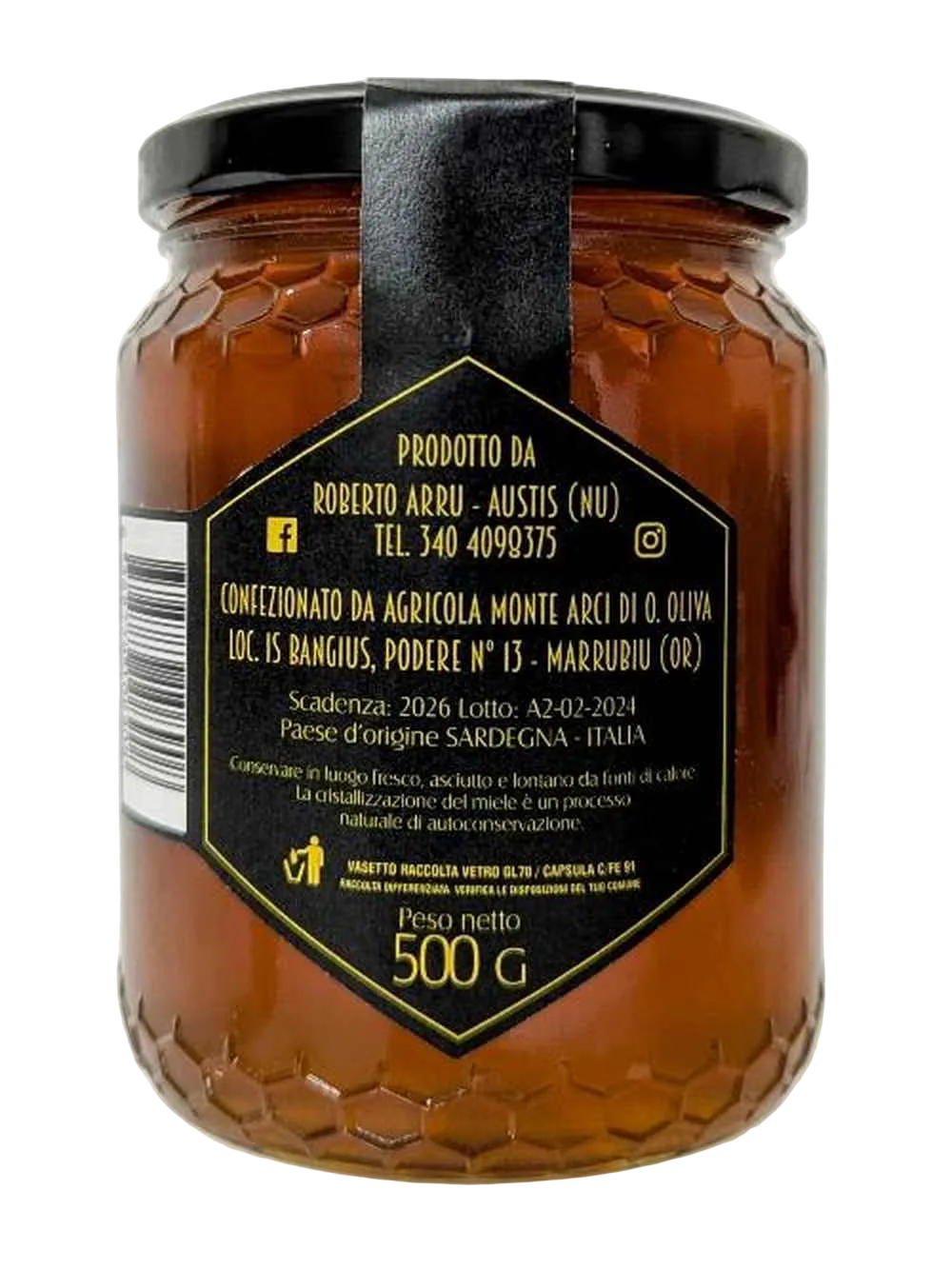 Eucalyptus Honey 500g - Apicoltura Roberto Arru