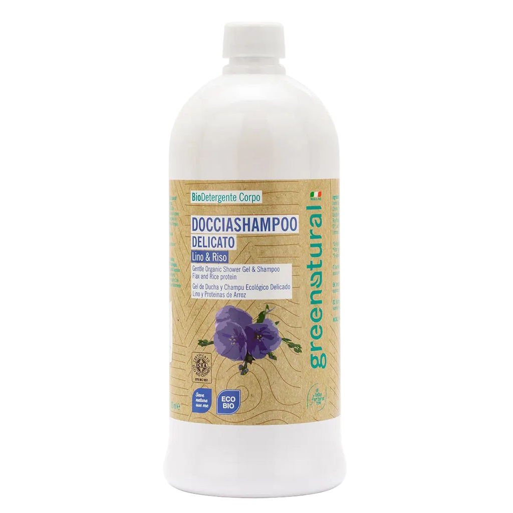 Duschgel & schampo med lin och ris - Greenatural