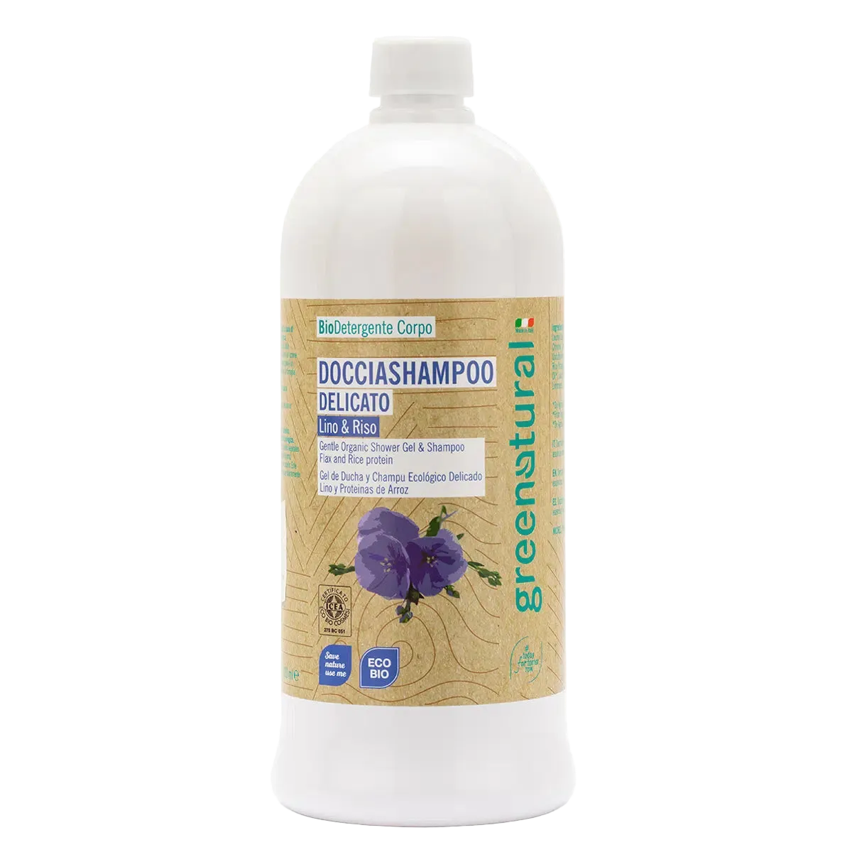 Duschgel & schampo med lin och ris - Greenatural
