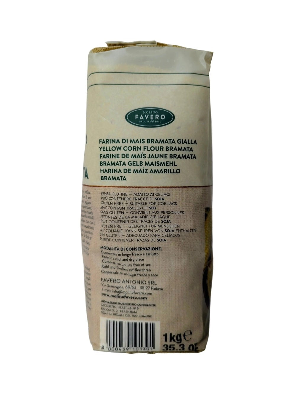 Mais farina bramata gialla Extra - Molino Favero