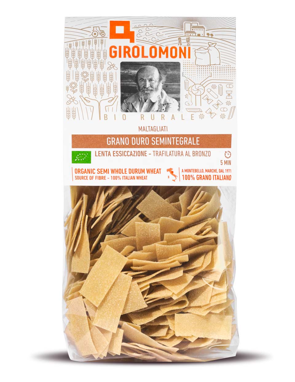 Maltagliati BIO semi-integrali trafilatura ruvida - Girolomoni